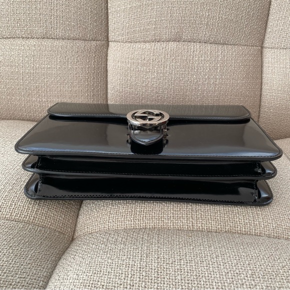 GUCCI GG Interlocking shoulder in black leather Medium size - Picture 3 of 15